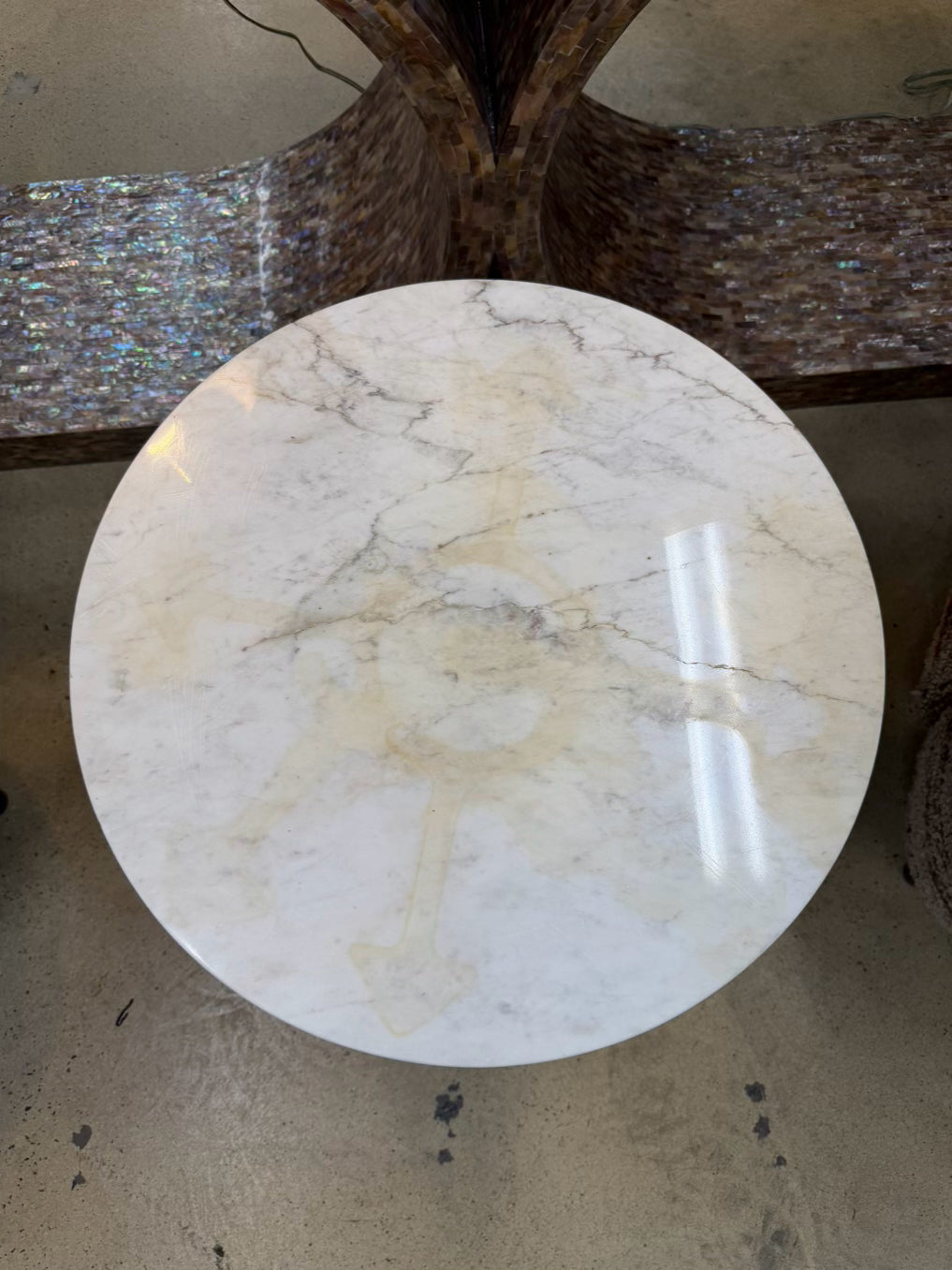 MR. BROWN White Marble Modern Occasional Table