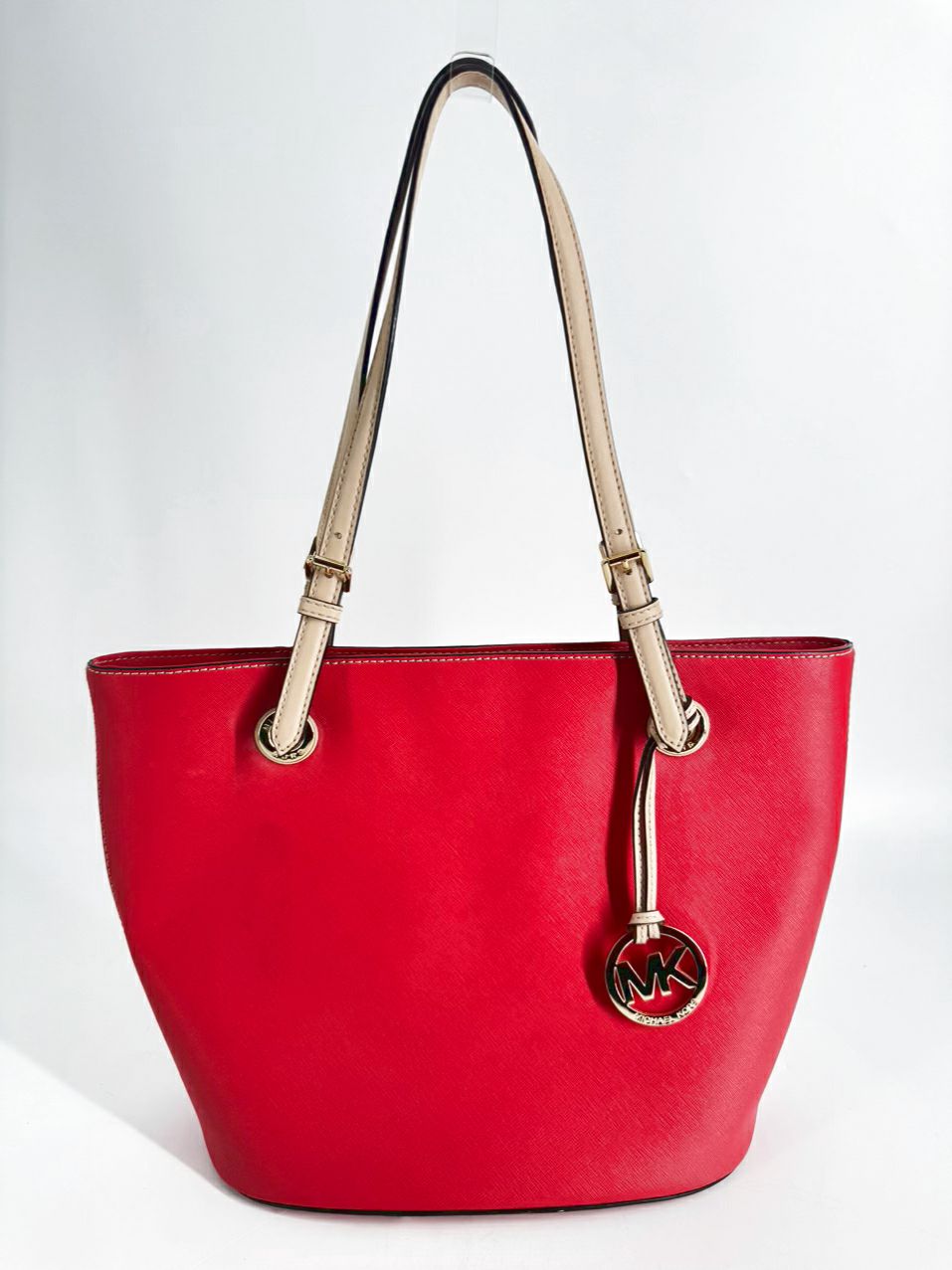 MICHAEL KORS Red & Tan Leather Purse