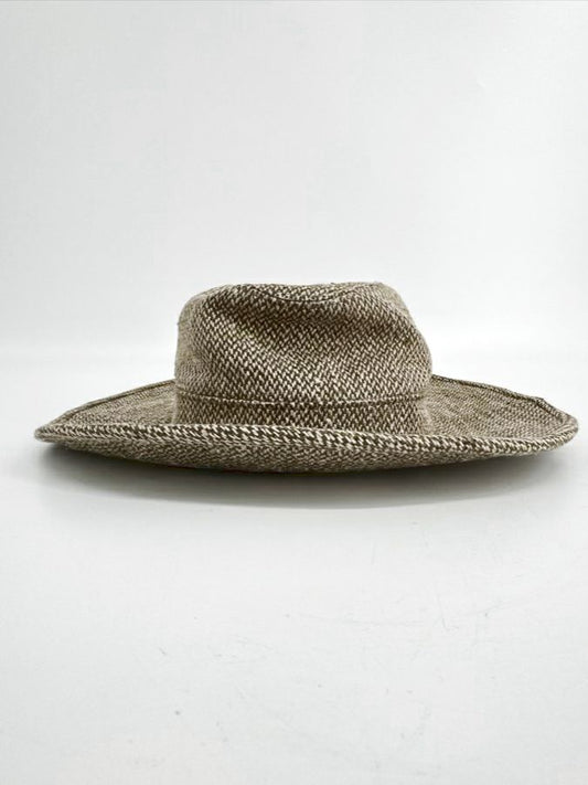 RALPH LAUREN PURPLE LABEL Tan & Brown Linen & Silk Unisex Dress Hat NWT