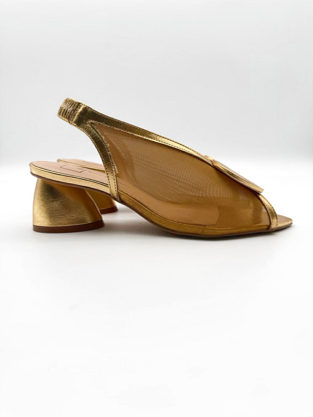 BRUNO MENEGATTI  WMNS Size 7 Gold Block Heel NWOT