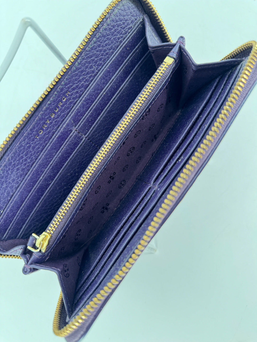 TORY BURCH Purple Leather Wallet