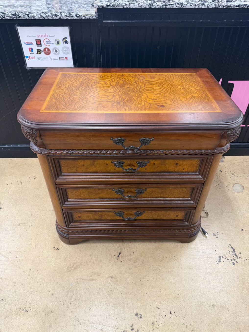 ASPEN HOME Medium Dark Wood 3 Drawer Chest