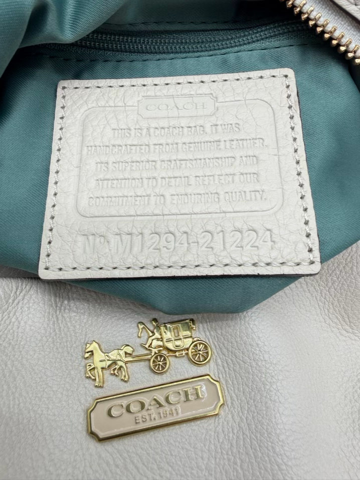 COACH Cream Leather Purse w/ Gold Hardware