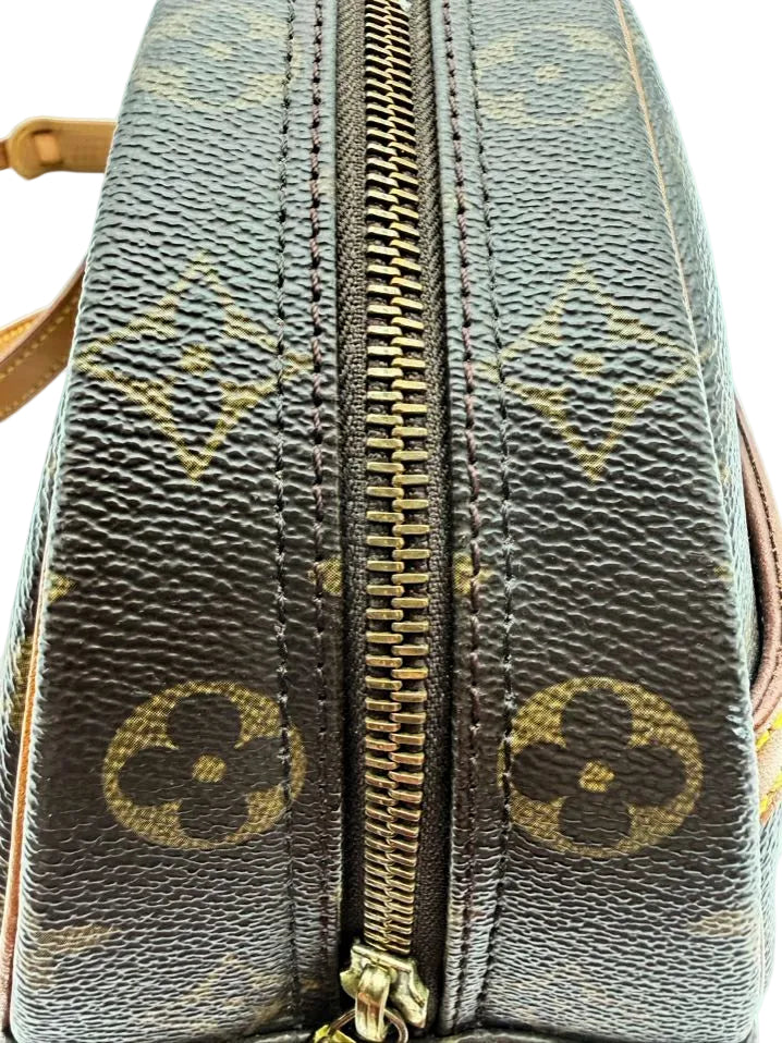 VINTAGE LOUIS VUITTON Brown Coated Canvas Monogram Blois Crossbody Bag