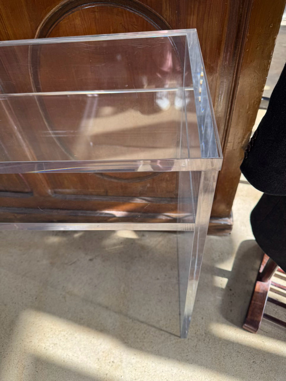 Clear Lucite Desk w/ Shelf