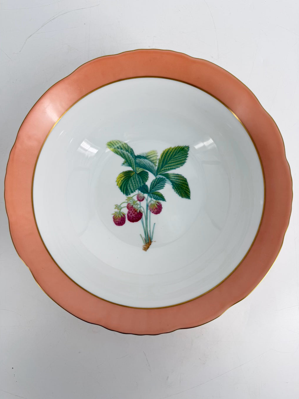 MOTTAHEDEH Peach & White Ceramic Vista Alegre Bowl