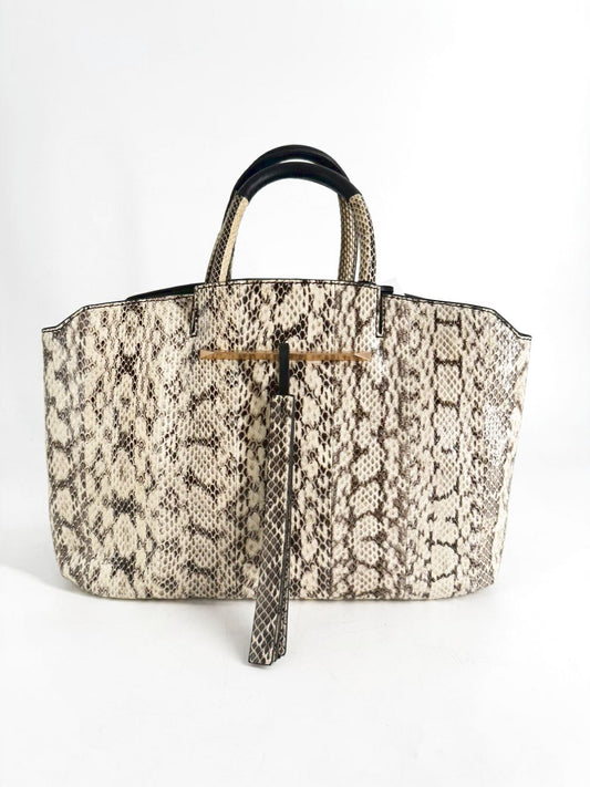 BRIAN ATWOOD Taupe Snakeskin Purse
