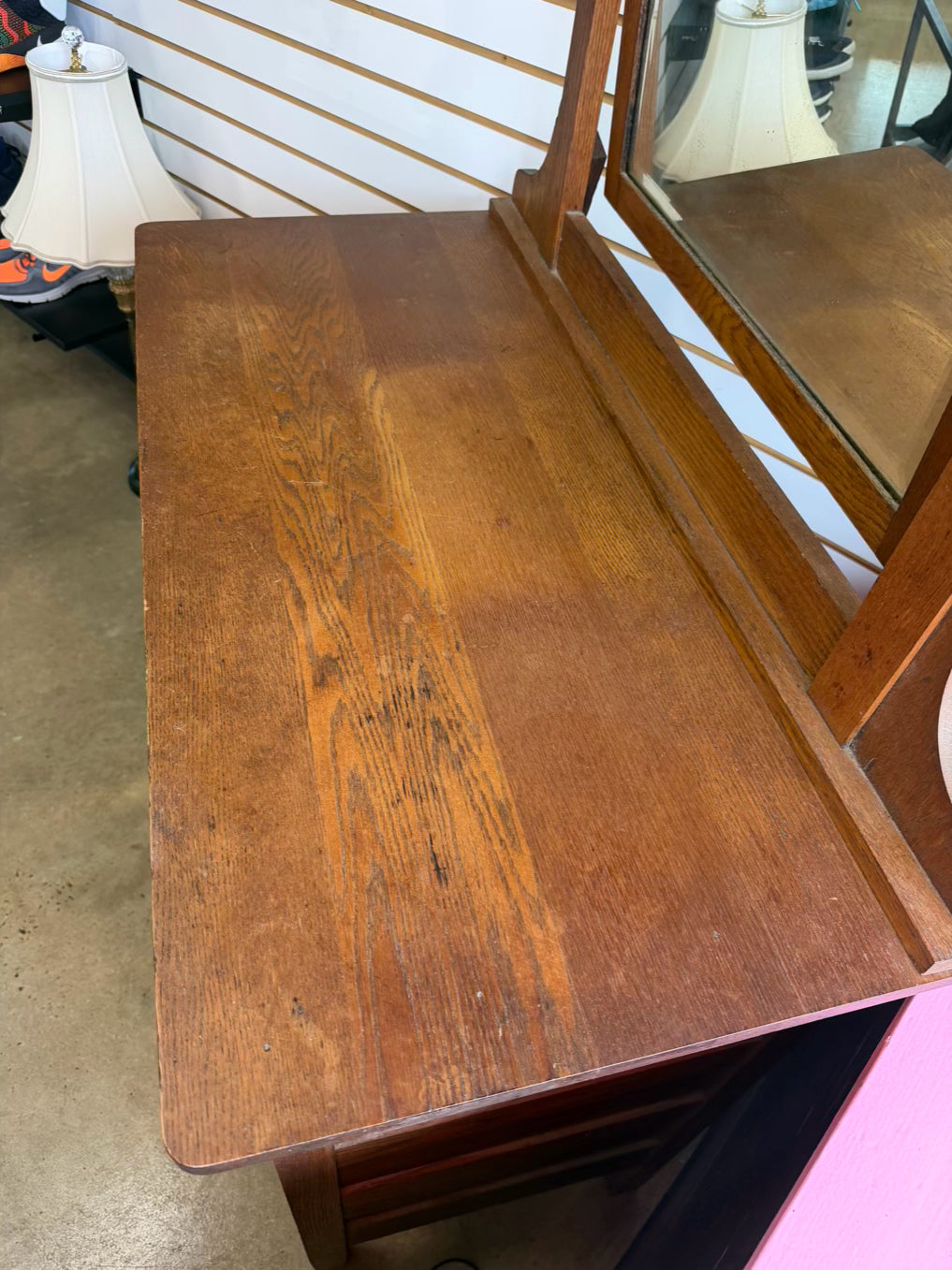VINTAGE Light Oak Dresser w/ Mirror