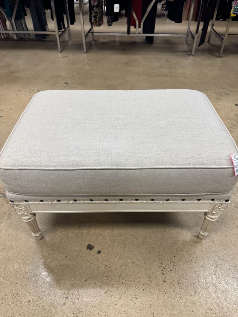 ETHAN ALLEN Cream French Foot Stool