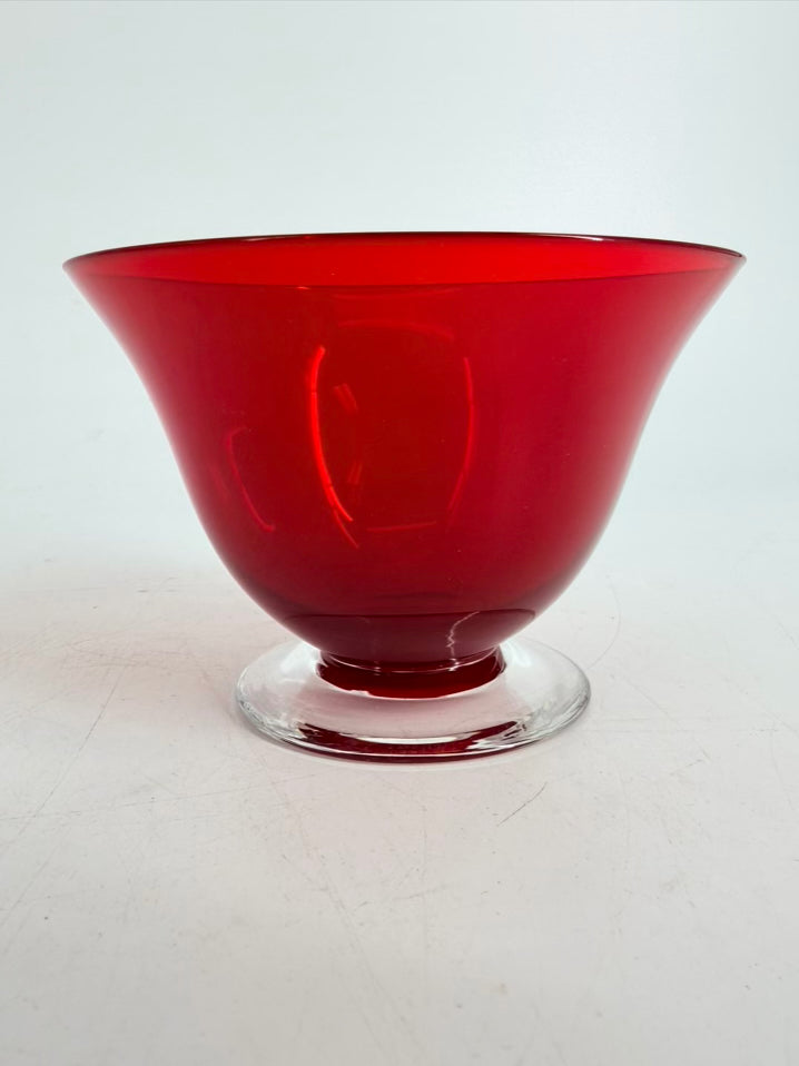 MORGANTOWN Monroe Red Glass Set of 6 Dessert Dishes