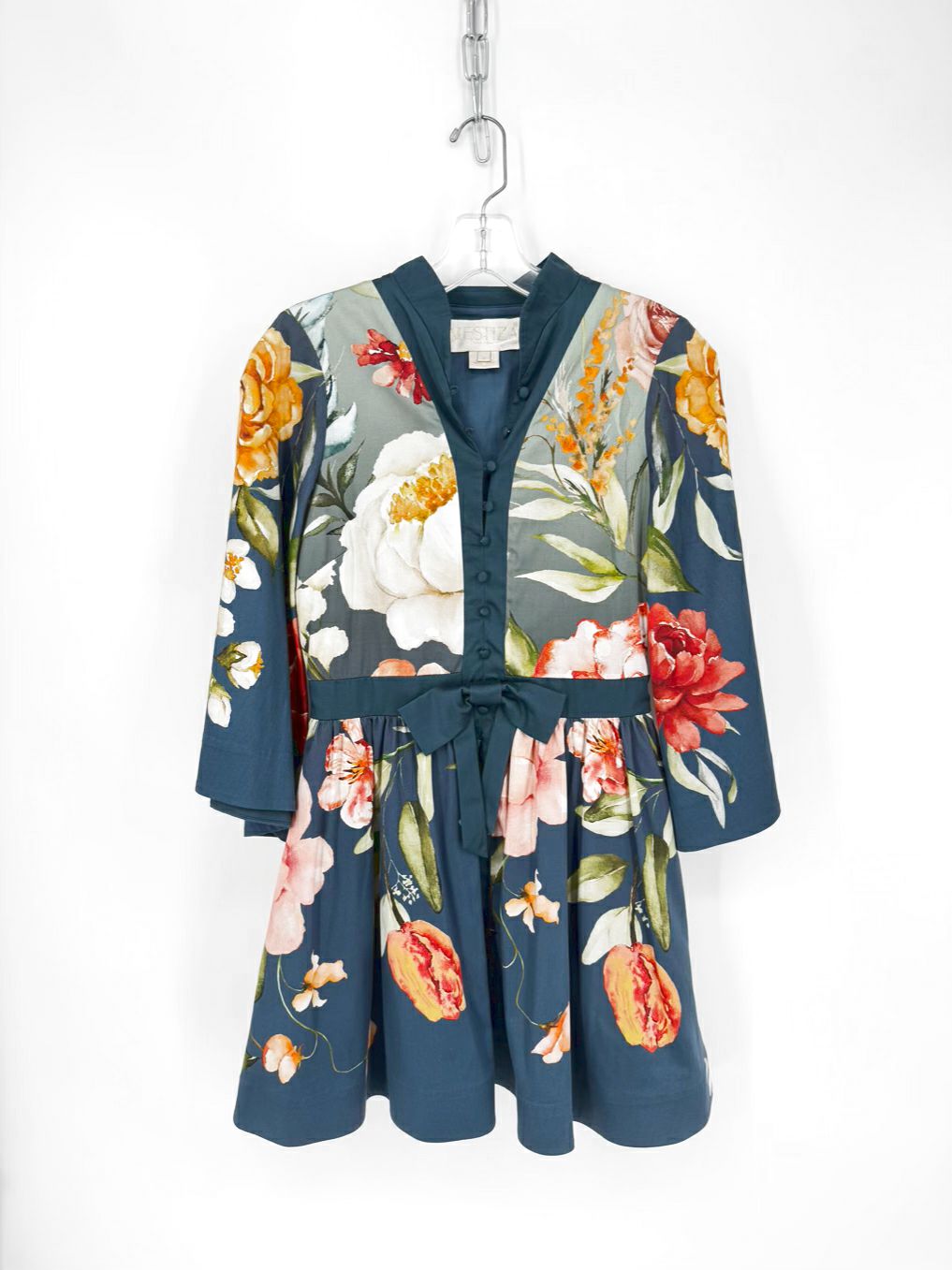 MESTIZA Wmn's Size 2 Ocean Floral Bow Dress