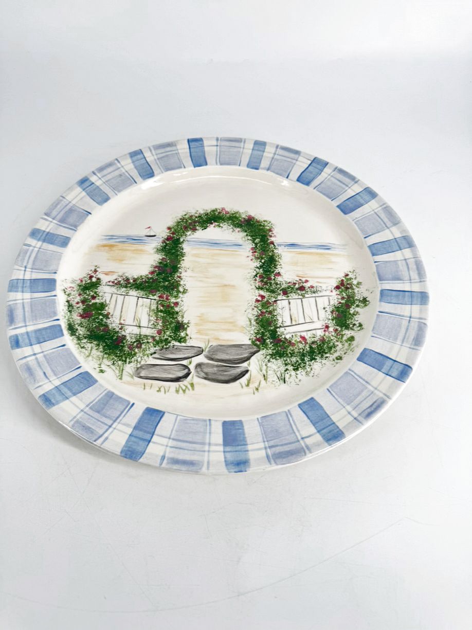 Blue & Green Ceramic Hydrangea Blues Decorative Plate