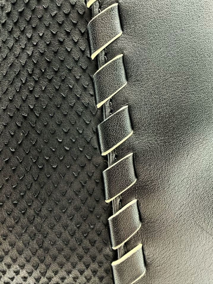 LOUISE ET CIE  Black & White Leather Animal Print Tote Bag NWT