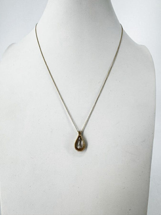 14K Diamond Teardrop Necklace