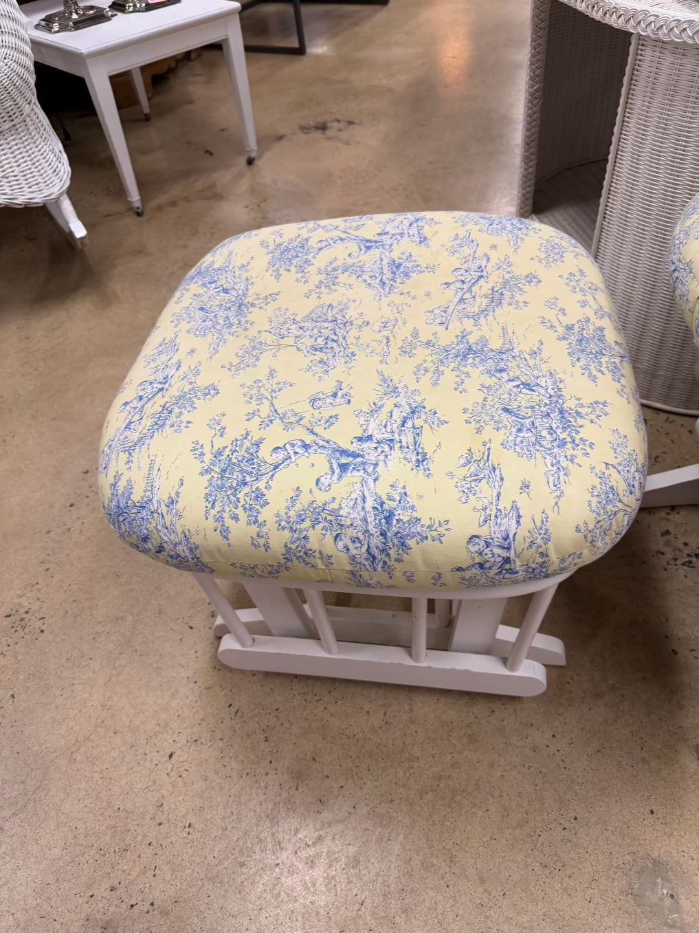 DUTAILIER White Glider Rocker Chair
