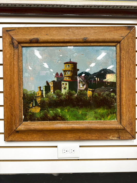 Heidelberg Castle Reverse Paint in Wood Frame