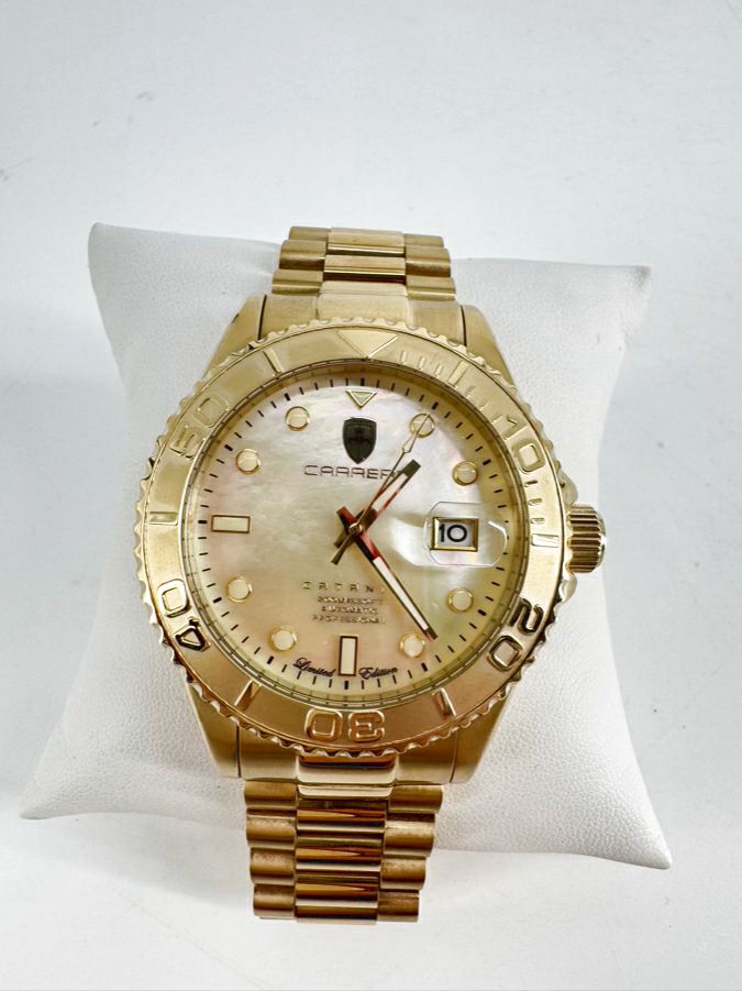 TORINO CARRERO Gold Tone Stainless Steel Mother Of Pearl Catania Automatic Watch