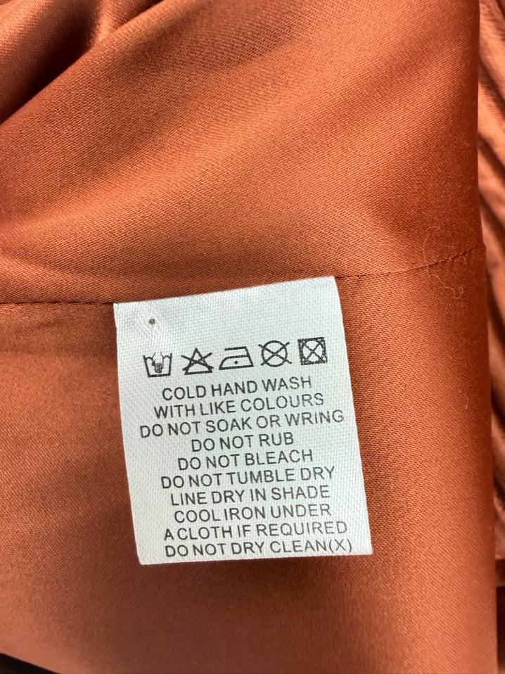MESHKI Wmn's Size M Copper Pleated One Shoulder Maxi-Dress NWT