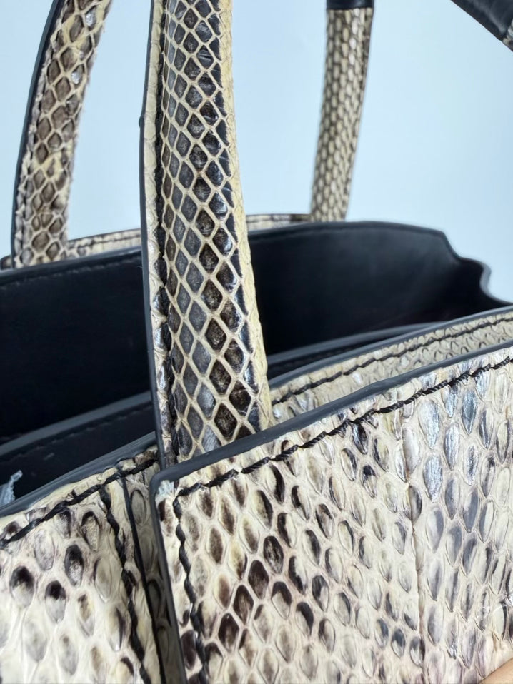 BRIAN ATWOOD Taupe Snakeskin Purse