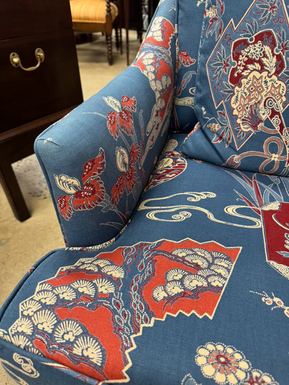 Blue & Red Club Chair