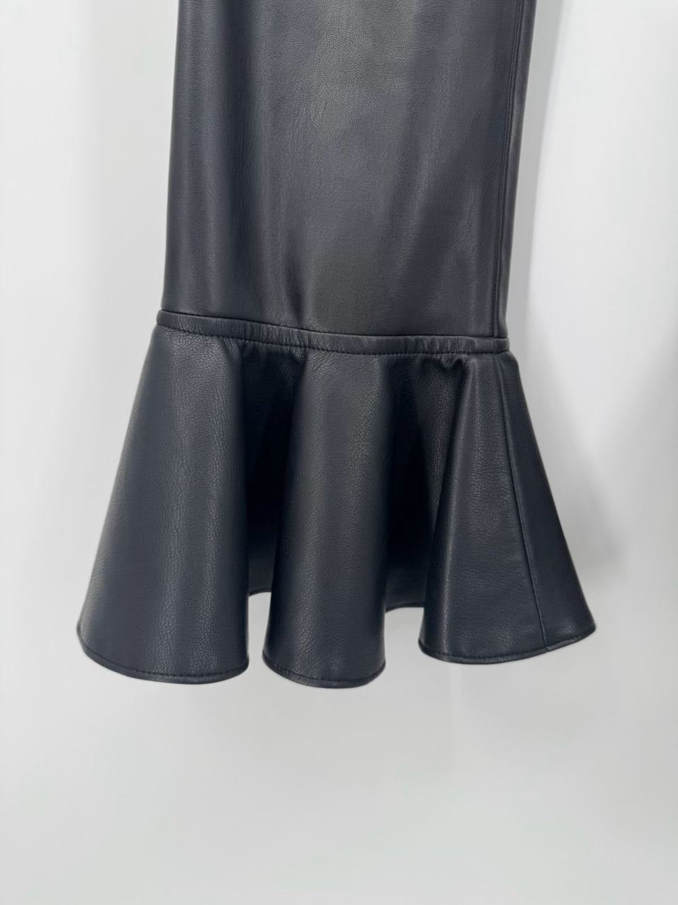 ALEXIS Size S Black Faux Leather Ruffle Pants