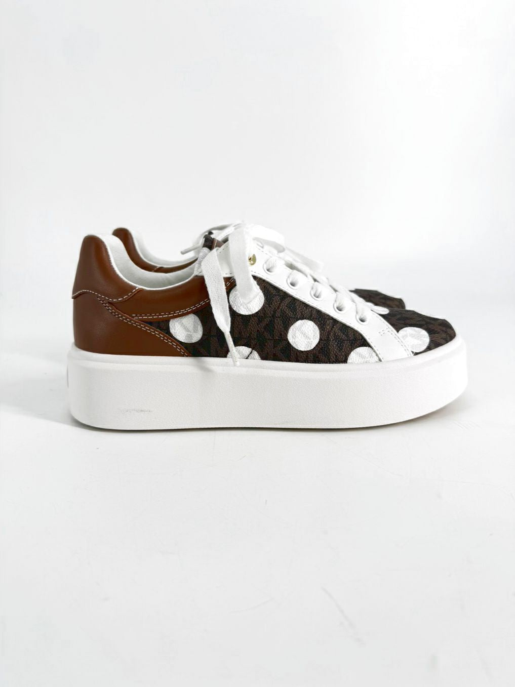 MICHAEL MICHAEL KORS Size 7 Brown & White Monogram Casual Shoes NWT