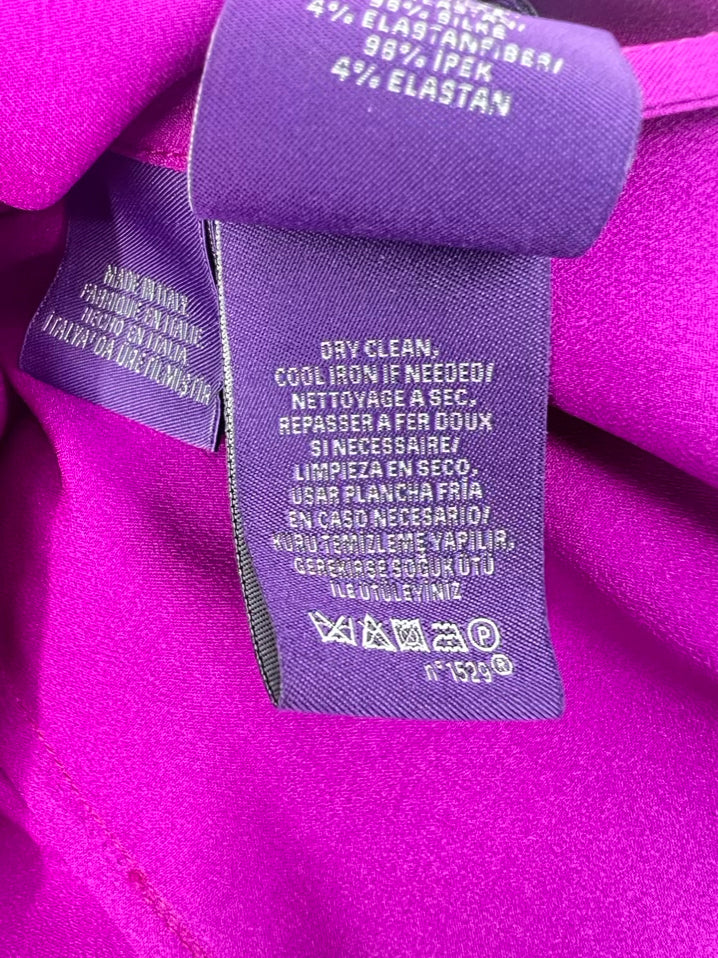 RALPH LAUREN Size 12 Violet Silk Blouse