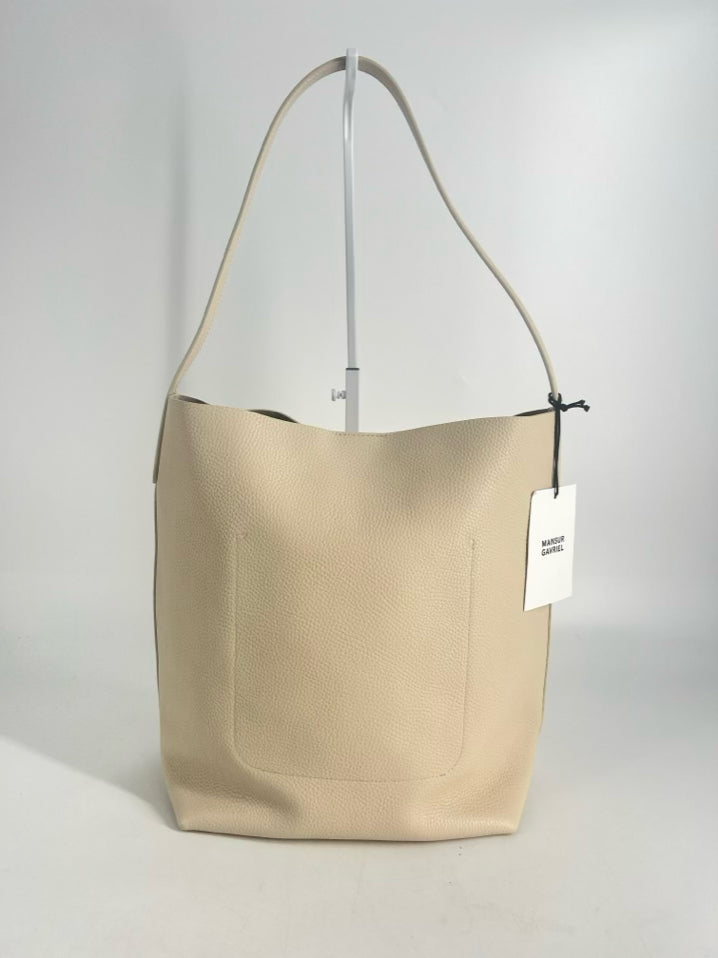MANSUR GAVRIEL Cream Leather Tote Bag NWT