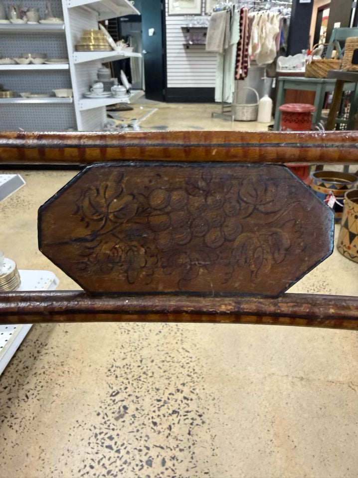 ANTIQUE Wood Desk Chair w/ Rush Seat