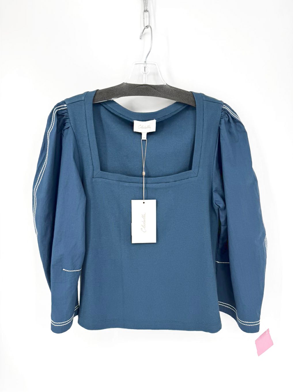 CLEOBELLA Wmn's Size M Blue Square Neck Long Sleeve Top NWT