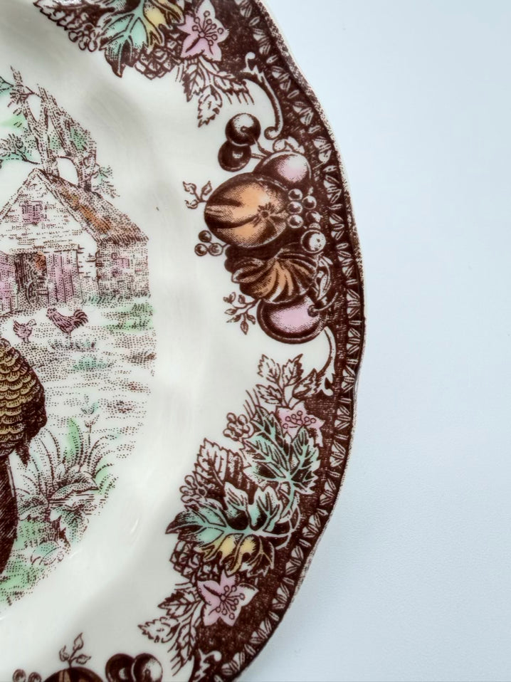 JOHNSON BROS. Brown & White Autumn Monarch Dinnerware Set Of 8 Mugs , Bowls, & Small Plates