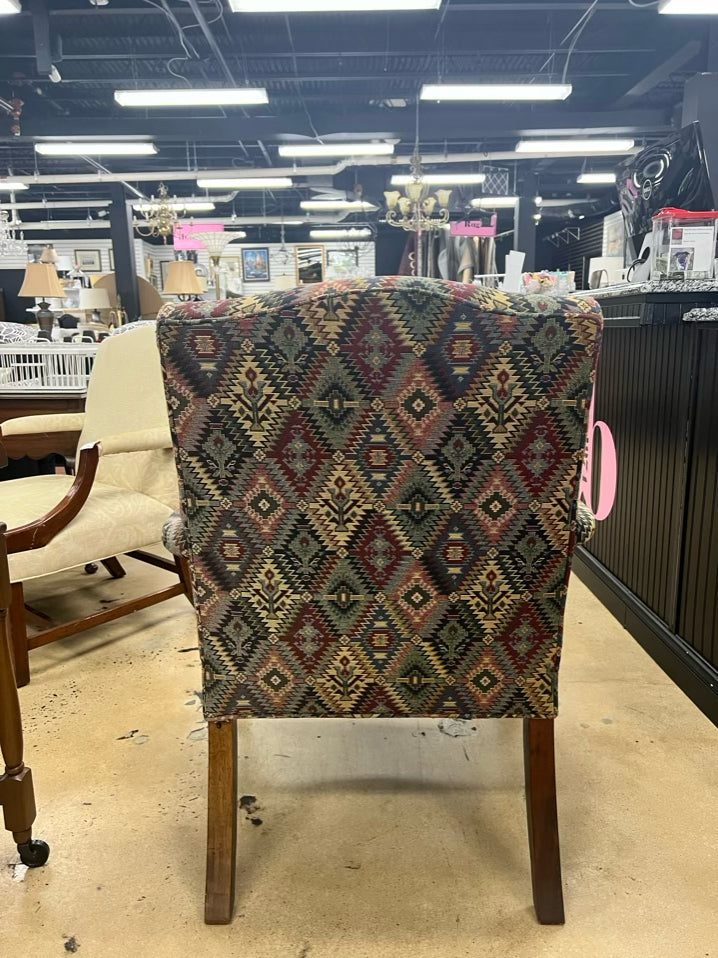 Multi Color Chippendale Upholstered Chair