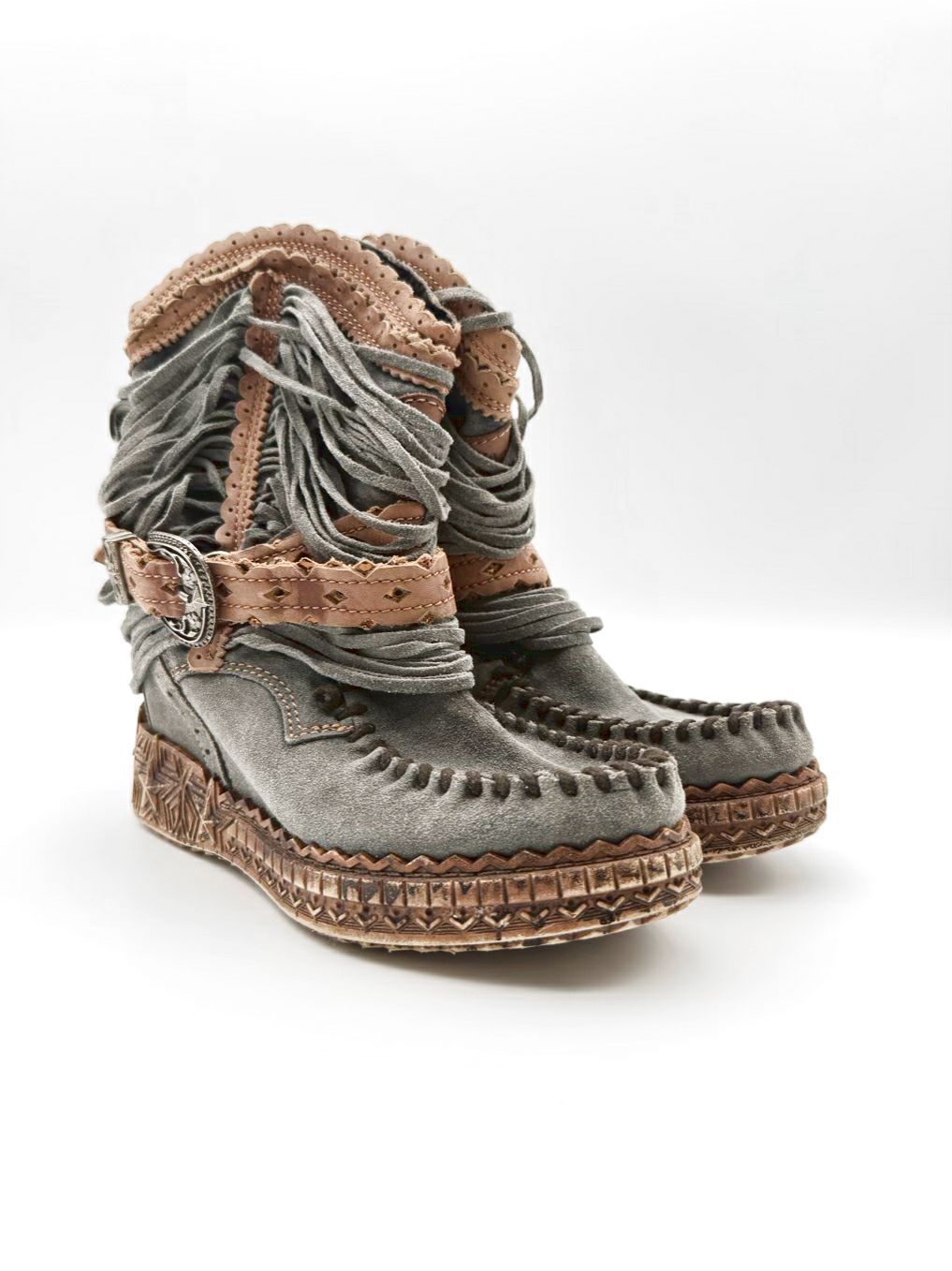 EL VAQUERO WMNS Size 36 Gray Tassel Booties