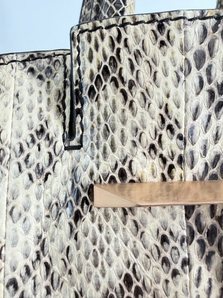 BRIAN ATWOOD Taupe Snakeskin Purse