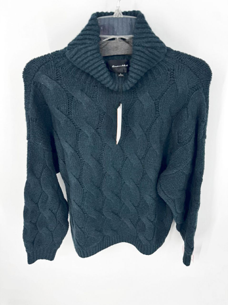 LINE AND DOT Size L Dark Teal Turtleneck Sweater NWT