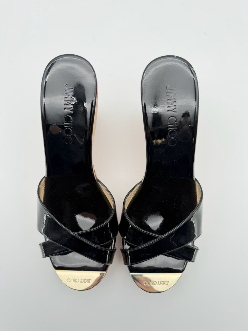 JIMMY CHOO WMNS Size 38 Black Cork Wedge