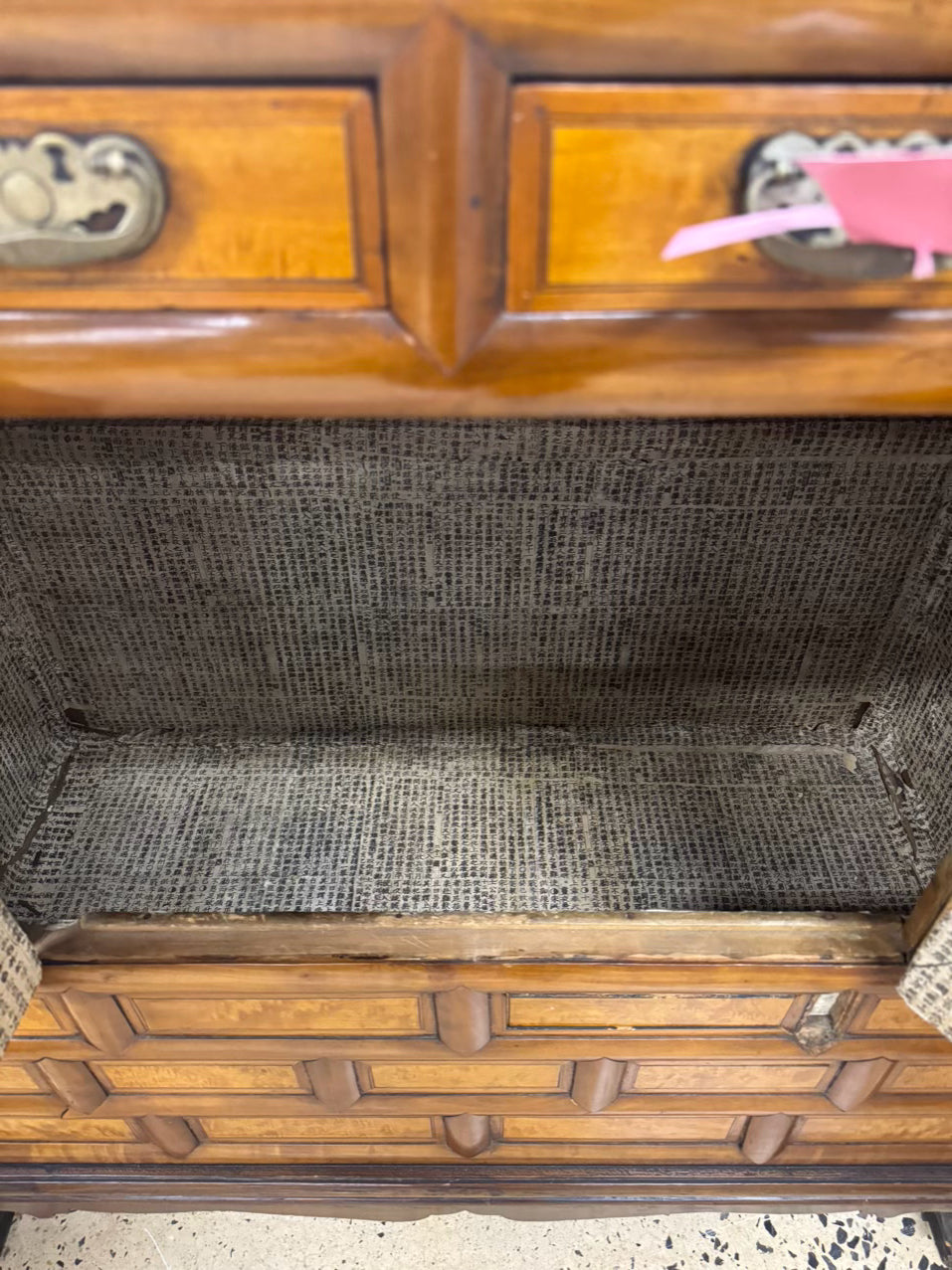 Wood & Brass Butterfly Detail Cabinet