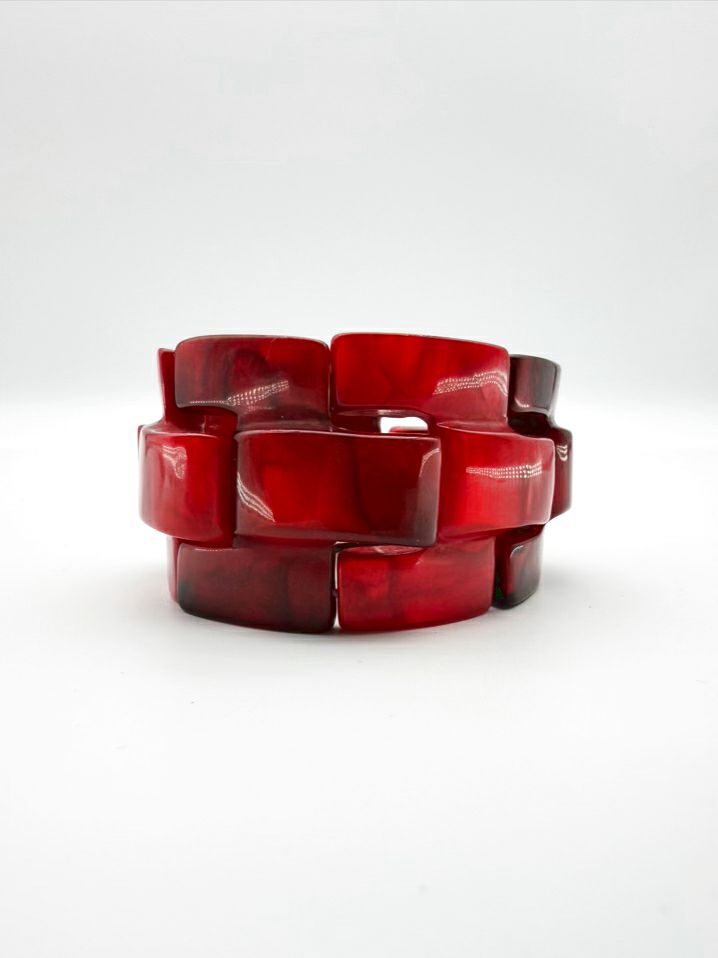 DOMINIQUE DENAIVE Red Resin Bracelet