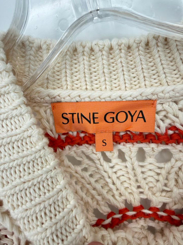 STINE GOYA Size S Beige & Orange Sweater Vest