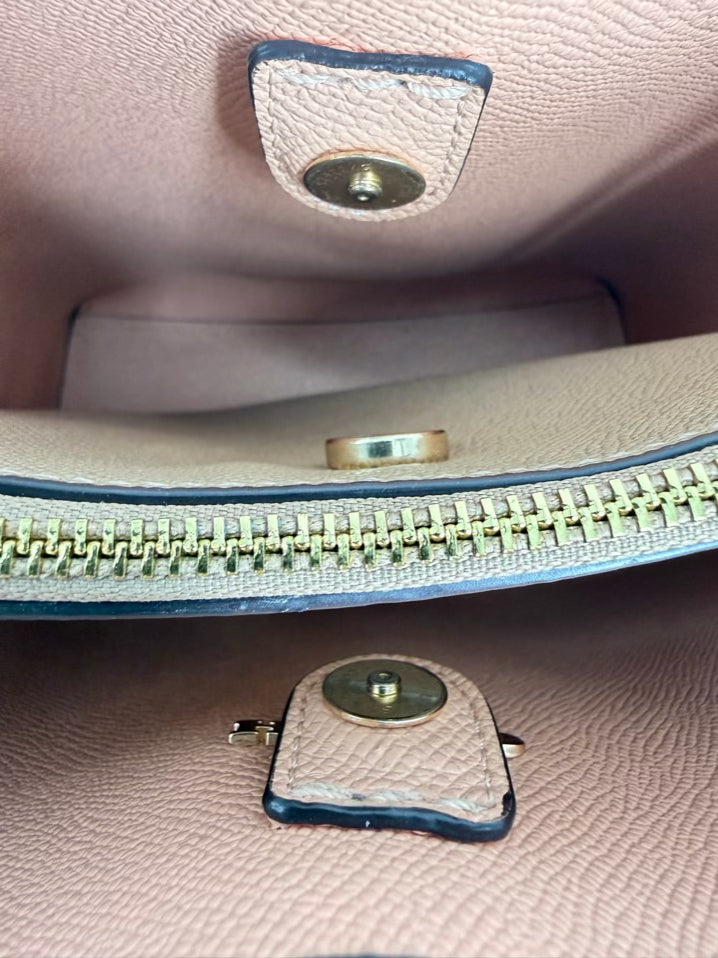 COACH Beige Coated Canvas Monogram Purse