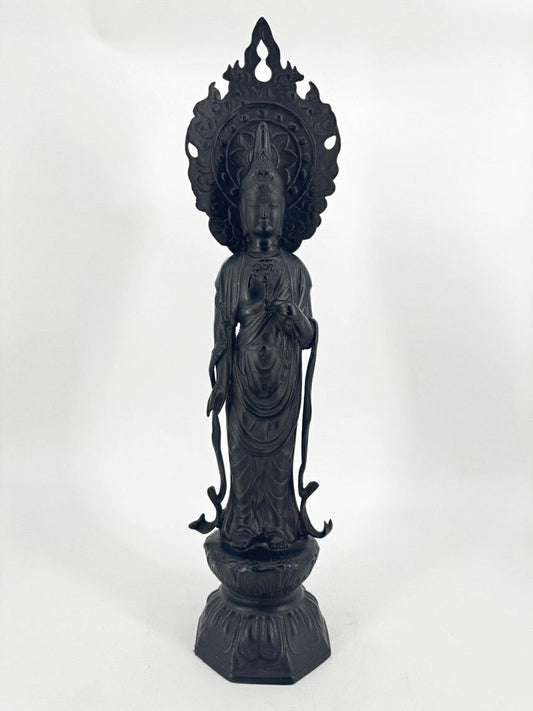 Black Cast Iron Buddhist Figure Statue