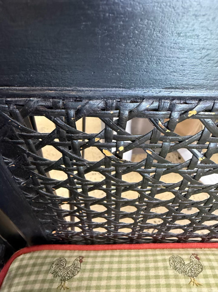 Black Wood Cane Bench