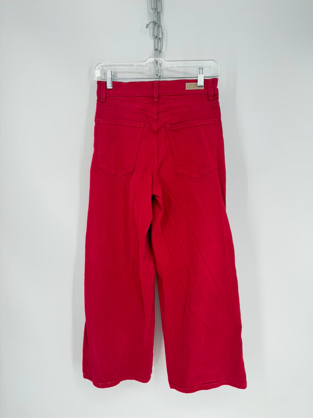 LE JEAN Wmn's Size 26 Red Denim Wide Leg Jeans