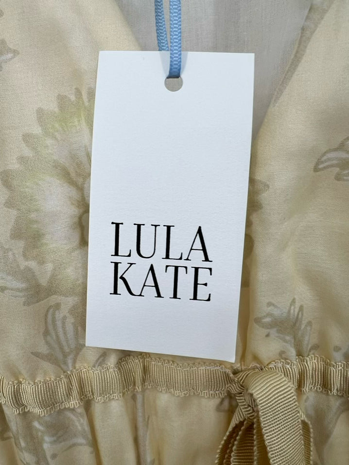LULA KATE Size L Yellow Print Floral Dress NWT