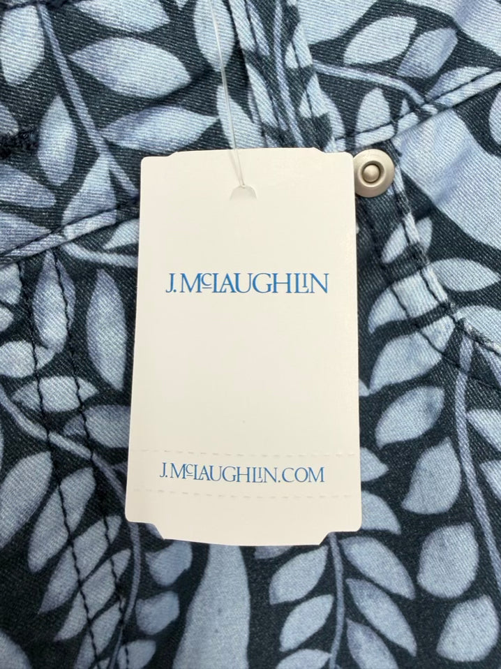 J MCLAUGHLIN Size 4 Navy & Blue Print Pants NWT
