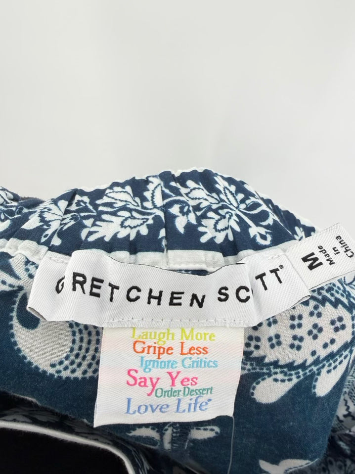 GRETCHEN SCOTT Size M Navy Print Floral Pants NWT
