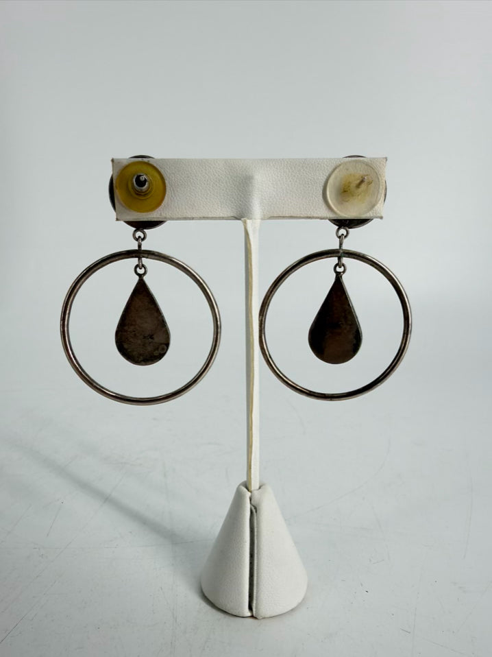 STERLING SILVER Abalone Shell Drop Earrings