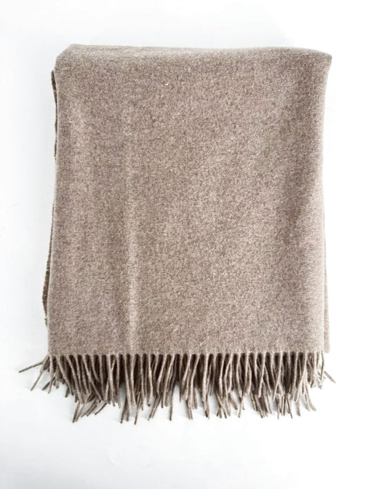 NATUZZI Light Tan Cashmere Afghan