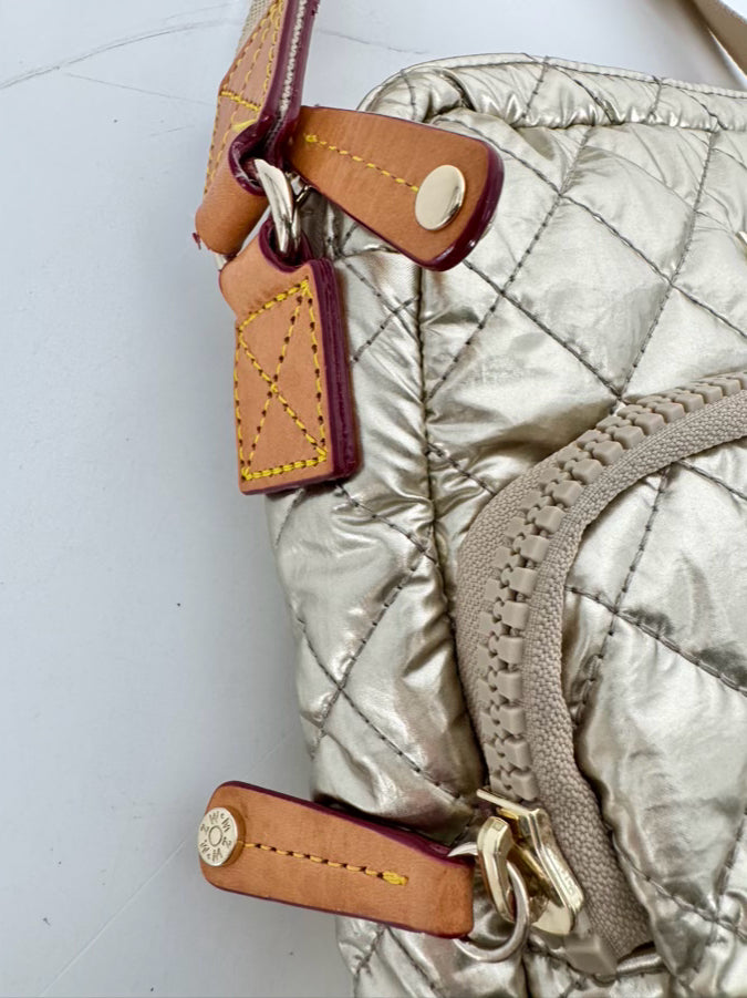 MZ WALLACE Metallic Nylon Quilted Crossbody Bag