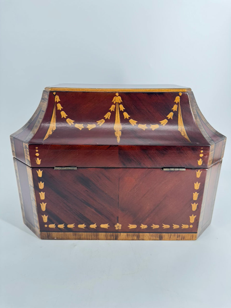 Brown Wood Box w/ Gold Accents